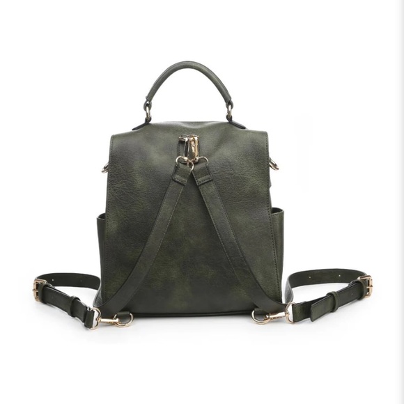NWT URBAN EXPRESSIONS BEDFORD CONVERTIBLE BACKPACK🎒-OLIVE🫒, BNWTIB✨Rare Find✨ - Picture 4 of 10